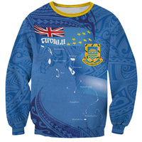 Tuvalu Heritage Sweatshirt Map of the Islands and Polynesia Pattern