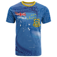 Tuvalu Heritage T Shirt Map of the Islands and Polynesia Pattern
