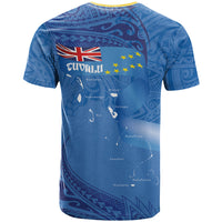 Tuvalu Heritage T Shirt Map of the Islands and Polynesia Pattern