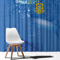 Tuvalu Heritage Window Curtain Map of the Islands and Polynesia Pattern