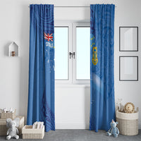 Tuvalu Heritage Window Curtain Map of the Islands and Polynesia Pattern