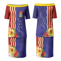 Kiribati Heritage Couples Matching Puletasi and Hawaiian Shirt Map of the Islands and Polynesia Pattern