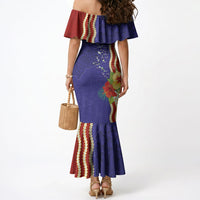 Kiribati Heritage Mermaid Dress Map of the Islands and Polynesia Pattern