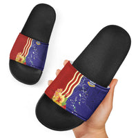 Kiribati Heritage Slide Sandals Map of the Islands and Polynesia Pattern