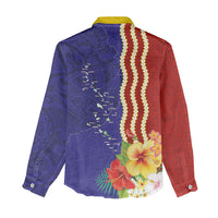 Kiribati Heritage Women Casual Shirt Map of the Islands and Polynesia Pattern