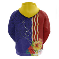 Kiribati Heritage Zip Hoodie Map of the Islands and Polynesia Pattern