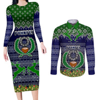 personalised-pohnpei-state-christmas-couples-matching-long-sleeve-bodycon-dress-and-long-sleeve-button-shirts-coat-of-arms-beautiful-merry-xmas-snowflake