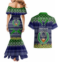 personalised-pohnpei-state-christmas-couples-matching-mermaid-dress-and-hawaiian-shirt-coat-of-arms-beautiful-merry-xmas-snowflake