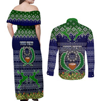personalised-pohnpei-state-christmas-couples-matching-off-shoulder-maxi-dress-and-long-sleeve-button-shirts-coat-of-arms-beautiful-merry-xmas-snowflake