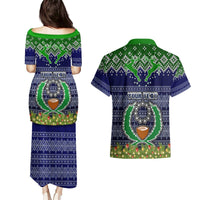 personalised-pohnpei-state-christmas-couples-matching-puletasi-dress-and-hawaiian-shirt-coat-of-arms-beautiful-merry-xmas-snowflake