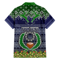 personalised-pohnpei-state-christmas-family-matching-off-shoulder-short-dress-and-hawaiian-shirt-coat-of-arms-beautiful-merry-xmas-snowflake