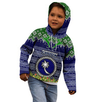 Chuuk State Christmas Kid Hoodie Coat of Arms Beautiful Merry Xmas Snowflake LT03 - Polynesian Pride
