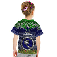 Chuuk State Christmas Kid T Shirt Coat of Arms Beautiful Merry Xmas Snowflake LT03 - Polynesian Pride