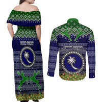 personalised-chuuk-state-christmas-couples-matching-off-shoulder-maxi-dress-and-long-sleeve-button-shirts-coat-of-arms-beautiful-merry-xmas-snowflake