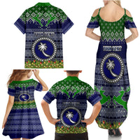 personalised-chuuk-state-christmas-family-matching-summer-maxi-dress-and-hawaiian-shirt-coat-of-arms-beautiful-merry-xmas-snowflake