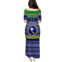 Personalised Chuuk State Christmas Puletasi Coat of Arms Beautiful Merry Xmas Snowflake LT03 - Polynesian Pride