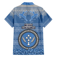 Kosrae Christmas Family Matching Puletasi Dress and Hawaiian Shirt Coat of Arms Beautiful Merry Xmas Snowflake LT03 - Polynesian Pride