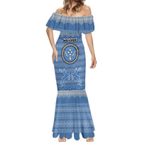 Kosrae Christmas Mermaid Dress Coat of Arms Beautiful Merry Xmas Snowflake LT03 - Polynesian Pride