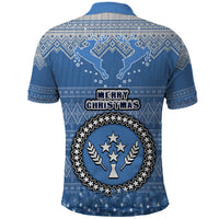 Kosrae Christmas Polo Shirt Coat of Arms Beautiful Merry Xmas Snowflake LT03 - Polynesian Pride