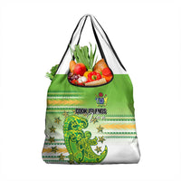 Cook Islands Va'a Race Grocery Bag Te Tatau Tattoos Sporty Style Green-White Color - Polynesian Pride