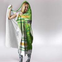 Cook Islands Va'a Race Hooded Blanket Te Tatau Tattoos Sporty Style Green-White Color - Polynesian Pride