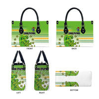 Cook Islands Va'a Race Leather Bag Te Tatau Tattoos Sporty Style Green-White Color - Polynesian Pride
