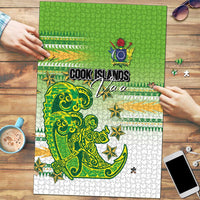 Cook Islands Va'a Race Puzzle Te Tatau Tattoos Sporty Style Green-White Color - Polynesian Pride