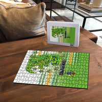 Cook Islands Va'a Race Puzzle Te Tatau Tattoos Sporty Style Green-White Color - Polynesian Pride