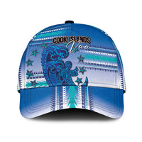 Cook Islands Va'a Race Classic Cap Te Tatau Tattoos Sporty Style Light Blue Color LT03 Universal Fit Blue - Polynesian Pride