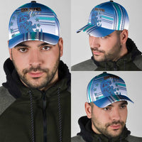 Cook Islands Va'a Race Classic Cap Te Tatau Tattoos Sporty Style Light Blue Color LT03 - Polynesian Pride