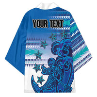 Personalised Cook Islands Va'a Race Kimono Te Tatau Tattoos Sporty Style Light Blue Color - Polynesian Pride