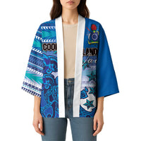 Personalised Cook Islands Va'a Race Kimono Te Tatau Tattoos Sporty Style Light Blue Color - Polynesian Pride