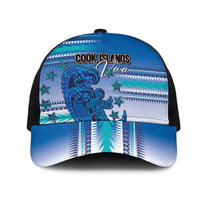 Cook Islands Va'a Race Mesh Trucker Cap Te Tatau Tattoos Sporty Style Light Blue Color LT03 One Size Black Blue - Polynesian Pride