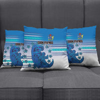 Cook Islands Va'a Race Pillow Cover Te Tatau Tattoos Sporty Style Light Blue Color - Polynesian Pride