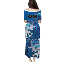 Personalised Cook Islands Va'a Race Puletasi Te Tatau Tattoos Sporty Style Light Blue Color - Polynesian Pride