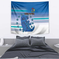 Cook Islands Va'a Race Tapestry Te Tatau Tattoos Sporty Style Light Blue Color - Polynesian Pride