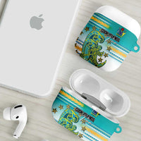 Cook Islands Va'a Race AirPods Case Te Tatau Tattoos Sporty Style Turquoise Color - Polynesian Pride