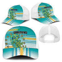Cook Islands Va'a Race Baseball Net Cap Te Tatau Tattoos Sporty Style Turquoise Color LT03 - Polynesian Pride