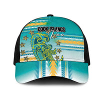 Cook Islands Va'a Race Mesh Trucker Cap Te Tatau Tattoos Sporty Style Turquoise Color LT03 One Size Black Turquoise - Polynesian Pride