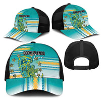 Cook Islands Va'a Race Mesh Trucker Cap Te Tatau Tattoos Sporty Style Turquoise Color LT03 - Polynesian Pride