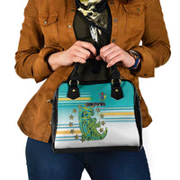 Cook Islands Va'a Race Shoulder Handbag Te Tatau Tattoos Sporty Style Turquoise Color - Polynesian Pride