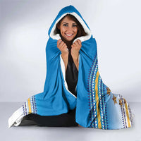 Cook Islands Va'a Race Hooded Blanket Te Tatau Tattoos Sporty Style Glory Blue Color - Polynesian Pride