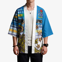 Personalised Cook Islands Va'a Race Kimono Te Tatau Tattoos Sporty Style Glory Blue Color - Polynesian Pride