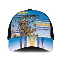 Cook Islands Va'a Race Mesh Trucker Cap Te Tatau Tattoos Sporty Style Glory Blue Color LT03 One Size Black Blue - Polynesian Pride