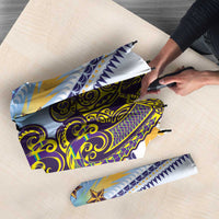 Cook Islands Va'a Race Umbrella Te Tatau Tattoos Sporty Style Glory Blue Color - Polynesian Pride