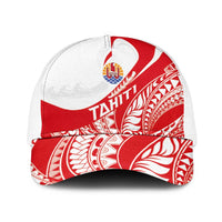 Tahiti Va'a Race Baseball Net Cap Polynesian Tattoos Sporty Style LT03 One Size White Red - Polynesian Pride
