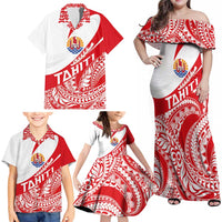 Personalised Tahiti Va'a Race Family Matching Off Shoulder Maxi Dress and Hawaiian Shirt Polynesian Tattoos Sporty Style - Polynesian Pride
