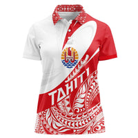Personalised Tahiti Va'a Race Women Polo Shirt Polynesian Tattoos Sporty Style - Polynesian Pride
