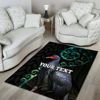 Custom Pukeko New Zealand Area Rug Koru Papua Shell with Silver Fern Pattern LT03 - Polynesian Pride