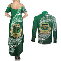 Tonga Saineha High School Couples Matching Summer Maxi Dress and Long Sleeve Button Shirt Traditional Ngatu and Polynesian Pattern LT03 - Polynesian Pride